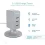 Multiple USB Charger (2 Pack), Overtime 3.1A 3-Port Desktop Charger Charging Station Multi Port Fast Wall Charger Hub Compatible with iPhone, iPad, Samsung, LG, Nexus, HTC and More – Silver
