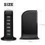 Quick Charge 3.0 USB Wall Charger 6 Ports Desktop QC 3.0 USB Hub Charging Station Travel Charger Fast Charging Compatible with Phones,Tablets Smartphones and More(Black)