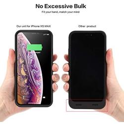 VOOE Battery Case for iPhone Xs MAX, 7800mAh Portable Battery Pack Ultra Rechargeable Smart Case Protective Battery Charging Case for iPhone Xs MAX External Battery Backup Cover(6.5 inch) - Black