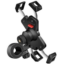 visnfa New Bike Phone Mount with Stainless Steel Clamp Arms Anti Shake and Stable 360° Rotation Bike Accessories/Bike Phone Holder for Any Smartphones GPS Other Devices Between 4 and 7 inches