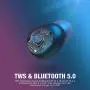 Bluetooth Earbuds Wireless, POWERADD S9 Noise Cancelling TWS Ear Buds with Microphone and True BT 5.0 IPX7 Waterproof in-Ear Headphones, Ergonomic Bass Stereo Earphones with Charging Case, Black