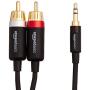 AmazonBasics 3.5mm to 2-Male RCA Adapter Audio Stereo Cable - 8 Feet