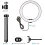 Selfie Ring Light with Stand and Phone Holder,10.2" Desktop Dimmable LED Circle Lights with Tripod, Bluetooth Remote Shutter Ringlight for Live Stream/Makeup/Reels/Likee/YouTube Video/Photography/Vlog