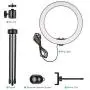 Selfie Ring Light with Stand and Phone Holder,10.2&quot Desktop Dimmable LED Circle Lights with Tripod, Bluetooth Remote Shutter Ringlight for Live Stream/Makeup/Reels/Likee/YouTube Video/Photography/Vlog
