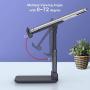 Cell Phone Stand Foldable, Adjustable Cell Phone Holder for Desk with Charging Port Sturdy Hands-Free Stand, Compatible with iPhone 11/11 Pro/11 Pro Max/Samsung Galaxy S20/S20 Ultra/S20 Plus (Black)