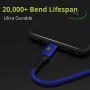 BrexLink USB C Cable Samsung Galaxy S8 Charger, USB C to USB A Charger (6.6ft/2 Pack), Nylon Braided Fast Charging Cord for Samsung Galaxy S10 S9 S8 Note 9, Pixel, LG V30 G6, Nintendo Switch (Blue)