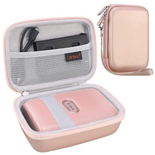 Canboc Shockproof Carrying Case for Fujifilm Instax Mini Link Smartphone Printer & INSTAX Share SP-2 Smart Phone Printer | Storage Travel Bag Portable Fits USB Cable & Mini Instant Film, Rose Gold