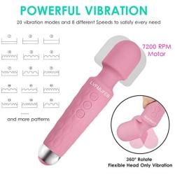 Cordless Wand Massager Waterproof Strong Back Neck Massage Stress Relief Powerful Vibrating Mode Best Rated for Travel Gift Perfect Muscle Aches Personal Recovery