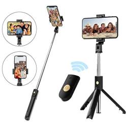 Selfie Stick Tripod with Removable Wireless Bluetooth Remote Shutter Compatible,Mini Pocket Selfie Stick for iPhone 11/XR/X/8/8P/7/7P/6s/6 Samsung Galaxy S9/8/7 Note 9/8/7 Nubia