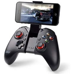 Game Controller for iPhone, PowerLead Wireless Mobile Gamepad Comptible for Android and iOS with Retractable Bracket Support 6-inch Mobile Phones (S)