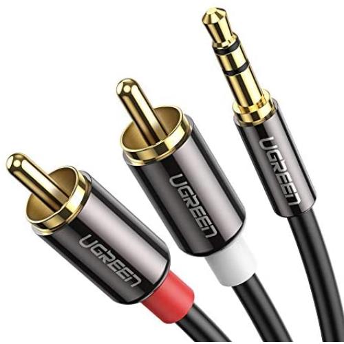 UGREEN 3.5mm to 2RCA Audio Auxiliary Adapter Stereo Splitter Cable AUX RCA Y Cord for Smartphone Speakers Tablet HDTV MP3 Player(10ft)