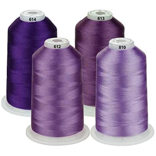 Simthread 42 Options Various Assorted Color Packs of Polyester Embroidery Machine Thread Huge Spool 5000M for All Embroidery Machines (Purple Series)