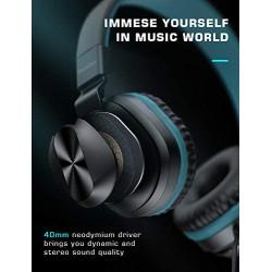 PeohZarr On-Ear Headphones with Microphone, Lightweight Folding Stereo Bass Headphones with 1.5M Tangle Free Cord, Portable Wired Headphones for Smartphone Tablet Laptop Computer MP3/4-Mint