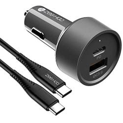 USB C Car Charger, ZeeHoo 36W 2-Port Fast PD Car Charger with 18W Power Delivery and Quick Charge 3.0 3A Compatible with iPhone - Galaxy S10 S9 S8 S7 S6 and More (3.3ft USB C Cable Included)