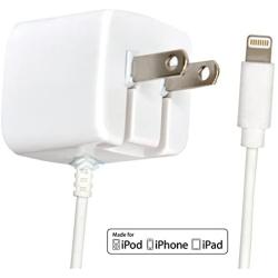 Apple Certified iPhone Lightning Charger - Wall Plug with 6 Foot Cable - for iPhone 11 Pro XS Max X XR XS SE 8 Plus 7 6S 6 5S 5 5C - 2.1a Rapid Power - Take for Travel - White