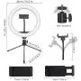 QI-EU Ring Light with Tripod Stand & Phone Holder, 10.2" Selfie Ring Light for Live Stream/YouTube/Photography, Desk Makeup Ring Light 3 Colors & 10 Brightness Level Compatible with iPhone/Android QI-EU Ring Light with Tripod Stand & Phone Holder, 10.2" Selfie Ring Light for Live Stream/YouTube/Photography, Desk Makeup Ring Light 3 Colors & 10 Brightness Level Compatible with iPhone/Android