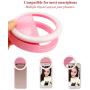 Portable Lightweight Multi-use Clip-on Selfie Ring Light (Pink) with USB Charging Port. Equipped with 3 Different Lighting Modes for Night time Photo Perfection. Fits Perfectly to All Smart Devices
