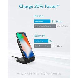 Anker Wireless Charger, PowerWave 7.5 Stand, Qi-Certified, Fast Charging iPhone 11, 11 Pro, 11 Pro Max, XR, Xs Max, Xs, X, 8, 8 Plus, Galaxy S20 S10 S9 S8, Note 10 Note 9 (No AC Adapter) - Black