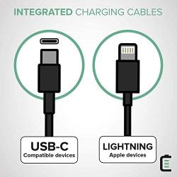 myCharge Portable Charger with Built in Cables & Wall Plug [iPhone + USB C] 10050 mAh 18W Hub Turbo Fast Charge Power Bank Cell Phone External Battery Pack for Apple Lightning & Android for Samsung