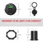 Quick Charge 3.0 Car Charger, 12V/24V 35W QC3.0/2.0 USB Charger Socket, 3 USB Charger Socket Power Outlet Fast Charge with Wire Fuse Aluminum Car Boat Marine ATV Bus Truck Golf Cart and More(Black