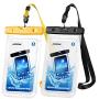 Mpow 097 Universal Waterproof Case, IPX8 Waterproof Phone Pouch Dry Bag Compatible for iPhone 11/11 Pro Max/Xs Max/XR/X/8/8P Galaxy up to 6.8", Phone Pouch for Beach Kayaking Travel or Bath (2 Pack)