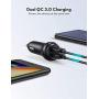 USB Car Charger RAVPower 36W Qc 3.0 Car Quick Charger Dual USB Ports Car Adapter for Galaxy S10+ S9+ S8+ Note 10+ Note 9+ Note 8, iPhone 11 Pro Max X XR XS Max and More