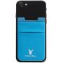 Monca [Double Secure] Cell Phone Credit Card Holder Stick on Wallet Cash Metro Card ID Holder Lycra Spandex Card Sleeves [Lid & Pocket] (Blue)