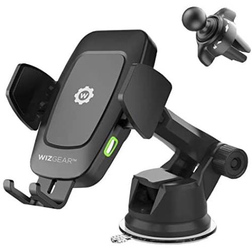 WizGear Automatic Wireless Car Charging Mount, With Telescopic Arm and Air Vent, Qi 10W 7.5W and 5W Fast Charging with Smartphone Holder For iPhone Xs Max XR 8 Samsung S10 S9 (New Full Automatic Arms)