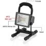 LED Portable Lights - Vaincre Spotlights Work Lights with Magnet Base - 15W 24 LED Built-in Rechargeable Lithium Batteries with USB Ports to Charge Mobile Devices (Black)
