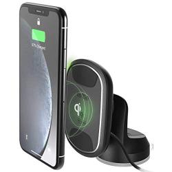 iOttie ITap 2 Wireless Magnetic Qi Wireless Charging Dashboard Mount || Compatible with IPhone XS XR X Max Samsung S10 S9  + Smartphones | + Dual Car Charger