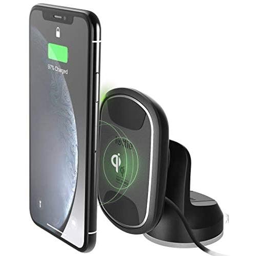 iOttie ITap 2 Wireless Magnetic Qi Wireless Charging Dashboard Mount || Compatible with IPhone XS XR X Max Samsung S10 S9  + Smartphones | + Dual Car Charger