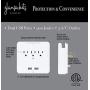 Glamsockets Decorative Wall Mount Surge Protector with 3 Outlets, Dual USB Charging Ports and Phone Holder - USB Charging Center/Multi Function Wall Tap (Carrara Marble)