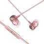 Wired Headphone Metal Earbuds by Amasing Noise Cancelling Stereo Heave Bass Earphones with Micphone Mic with Volume Control，in Ear Headphones Magnetic Design for iPhone 5 6 Pink Samsung M9