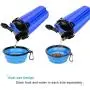 Dog Water Bottle Dog Bowls for Traveling Pet Food Container 2-in-1 with Collapsible Dog Bowls, Outdoor Dog Water Bowls for Walking Hiking Travelling … (Blue)