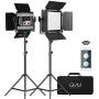 GVM 560 LED Video Light, Dimmable Bi-Color, Photography Lighting with APP Control, Video Lighting Kit for YouTube Outdoor Studio, 2 Packs Led Panel Light, 2300K-6800K, CRI 97+