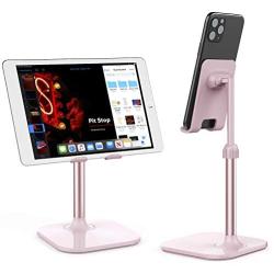 Cell Phone Stand,Phone Holder for Desk Adjustable Tablet Stand Compatible with iPhone and All Smartphone (Rose Gold Pink)