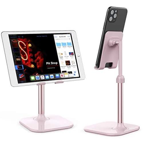 Cell Phone Stand,Phone Holder for Desk Adjustable Tablet Stand Compatible with iPhone and All Smartphone (Rose Gold Pink)