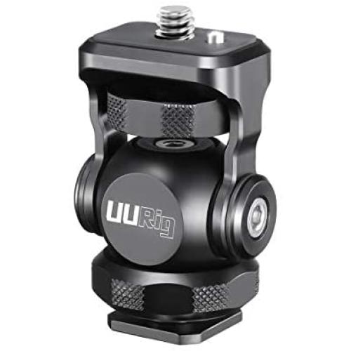 Mini Hot Shoe Stand Monitor Mount, Camera Monitor Holder Adapter 180° Upper Rotation 360° for DSLR, Microphone, DSLR Field Monitor Video Light Flash Light Atomos