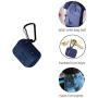 amasing AirPods Case 7 in 1 for Airpods 1&2 Accessories Kits Protective Silicone Cover for Airpod Gen1 2 (Front Led Visible) Included 2 Ear Hook /2 Staps/1 Clips Tips Grips/1 Zipper Box (Blue)