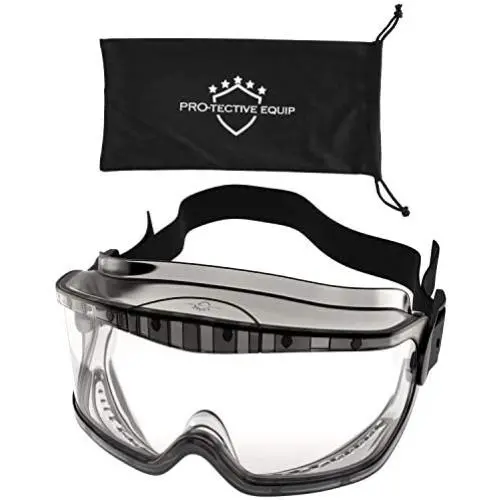 PROTECTIVE EQUIP Safety Goggles Clear Anti Fog Safety Glasses for Eye Protection, Chemistry Goggles for Lab Safety, Protective Eye Wear Goggles for Eye Safety, Multiuse (MEDIUM) PROTECTIVE EQUIP Safety Goggles Clear Anti Fog Safety Glasses for Eye Protection, Chemistry Goggles for Lab Safety, Protective Eye Wear Goggles for Eye Safety, Multiuse (MEDIUM)