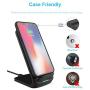 NANAMI Upgraded Fast Wireless Charger, Wireless Charging Stand Compatible Samsung Galaxy S20/S10/S9/S8/S7 Edge/Note 10+/9/8 & Qi Charger Compatible iPhone 11/11 Pro/11 Pro Max/XR/XS Max/XS/X/8/8 Plus
