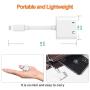 [Apple MFi Certified] 2 in 1 Dual Lightning iPhone Adapter & Splitter, Adapter Dual Converter Cable Headphone Music+Charge+Call+Volume Control Compatible for iPhone 11/11 Pro/XS/XR/X 8/7, iPad-iOS 13