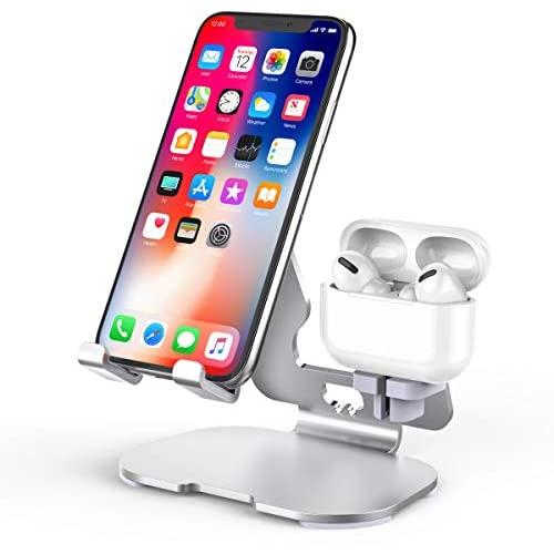 2 in 1 Aluminum Charging Station, iPhone and Airpods Charging Dock Stand for AirPods(Pro/2/1) and iPhone 11/11 Pro/Xs/X Max/XR/X/8/8Plus/7/7 Plus /6S /6S Plus