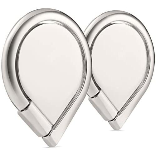 Ring for Phone (2 Pack), WizGear Universal Ring Holder Grip with Stand Holder and Magnet for Magnetic Car Mount for All Smartphones and Devices (Silver)