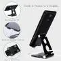 Adjustable Tablet Stand, Foldable Cell Phone Stand Holder Dock, Aluminum Universal Desk Stand Fit for iPhone,iPad,Tablet Display, Desktop Holder for Kindle Fire,Nitendo Switch,All Mobile Phone, Black Adjustable Tablet Stand, Foldable Cell Phone Stand Holder Dock, Aluminum Universal Desk Stand Fit for iPhone,iPad,Tablet Display, Desktop Holder for Kindle Fire,Nitendo Switch,All Mobile Phone, Black