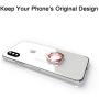 Attom Tech Transparent Phone Ring Holder Grip 360 Degree Free Rotation, Clear Cell Phone Finger Ring Kick-Stand for - for iPhone X 8 7 Plus 6S 6 5s 5 SE, Galaxy S9 S8 S7 S6 Edge, Note 8 5 4(Rose Gold)