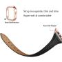 WFEAGL Leather Bands Compatible with Apple Watch 38mm 40mm 42mm 44mm, Top Grain Leather Band Slim & Thin Wristband for iWatch Series 5 & Series 4/3/2/1 (Black Band+Rose Gold Adapter, 38mm 40mm)