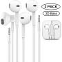 MOPIDICK 3.5mm in-Ear Wired Noise Cancellation Earbuds/Earphones/Headphones with Remote & Micphone Compatible with iPhone 6s plus/6/5s/5c/Pad/S10 Android All 3.5 mm Audio Devices (2 Pack)-white-01
