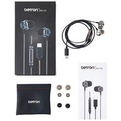 Betron BS10C Earbuds with Microphone, Type C Earphones, Noise Isolating in Ear Headphones, Bass Driven Sound, Compatible with Samsung, LG, Motorola and Smartphones with USB Type C connectivity