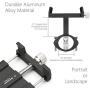 LINKEASE Universal Bike Phone Mount, Metal Bike Phone Holder, Aluminum Alloy Bicycle & Motorcycle Handlebar Cradle with 2 Adjustable Anti Shake Silicone Strap Fit for iPhone X/XR, Galaxy S9/S10, Black